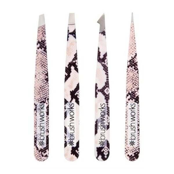 BrushWorks - HD 4 Piece Combination Tweezer Set - Snake