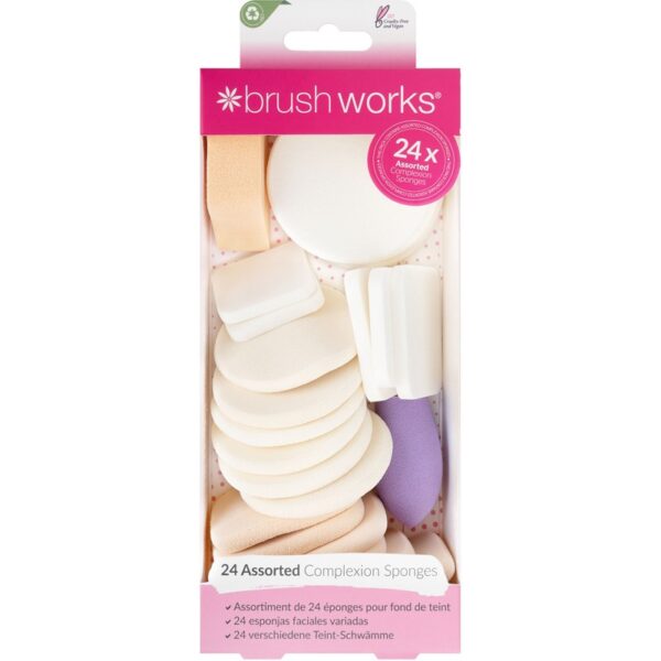 Brushworks Assorted Makeup Sponges 24 pieces