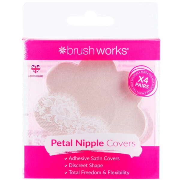 Brushworks Nude Satin Nipple Covers - 4 Pairs