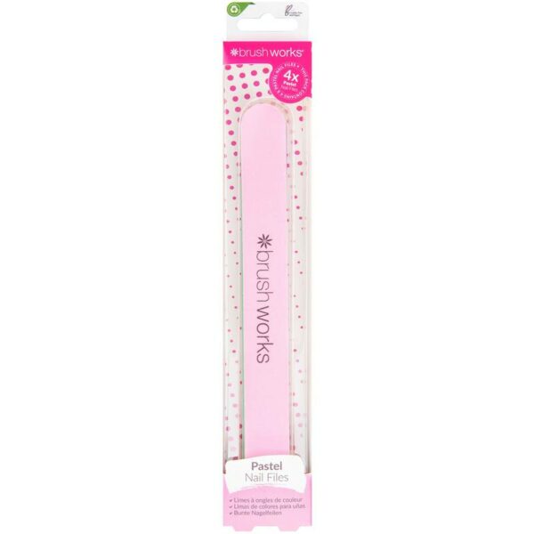 Brushworks Pastel Coloured Nail Files 4 Pieces