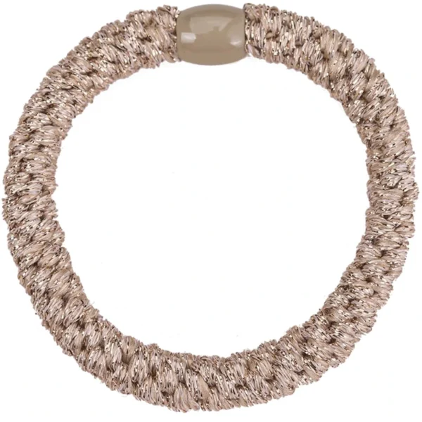 By Stær BRAIDED Hairtie - Glitter Beige Metallic