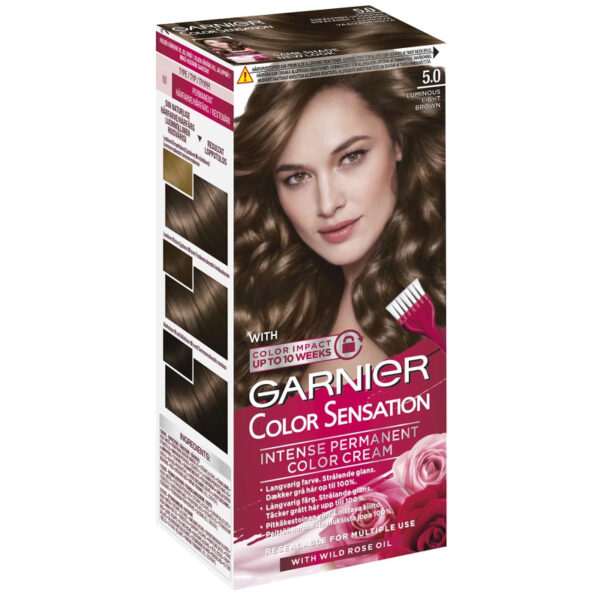 Garnier Color Sensation Intense Permanent Color - 5.0 Luminous Light Brown