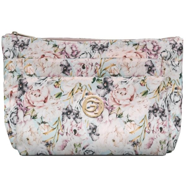 Gillian Jones 3 Room Cosmetics Bag - Flower Print 10009