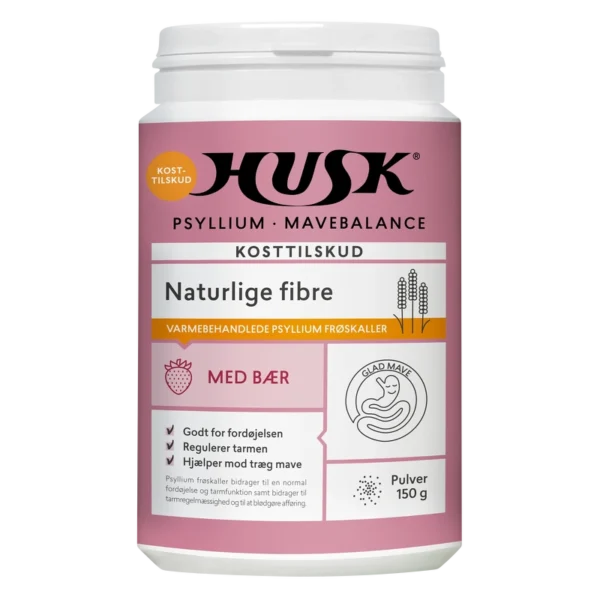 HUSK Psyllium Mavebalance Pulver Med Bær 150 gr.