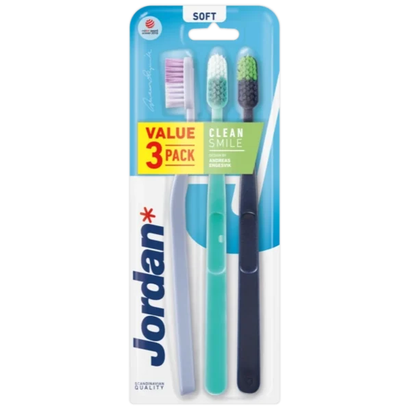 Jordan Clean Smile Toothbrush 3 Pack Soft