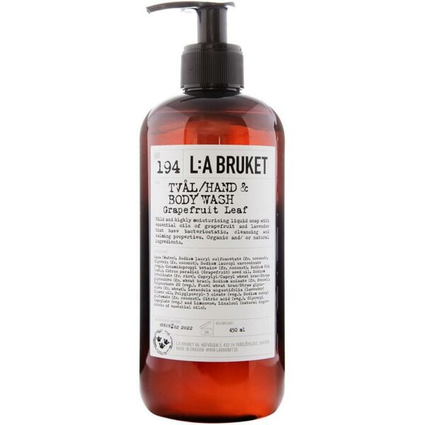 L:a Bruket 194 Hand & Body Wash 450 ml - Grapefruit Leaf