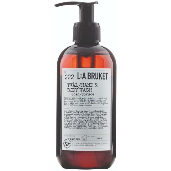 L:a Bruket 222 Hand & Body Wash 240 ml - Gran/Spruce