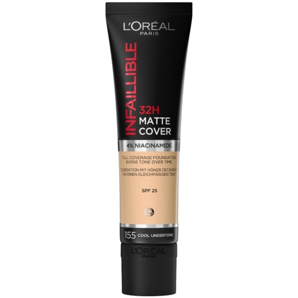 L'Oreal Paris Cosmetics Infaillible 32H Matte Cover Foundation SPF 25 - 30 ml - 155 Cool Undertone