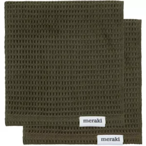 Meraki Dish Cloth Pumila 30 x 30 cm 2 Pieces - Army Green