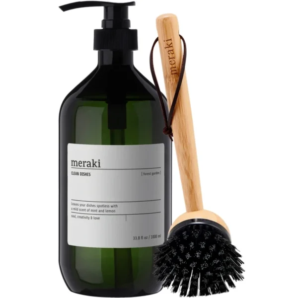 Meraki Dish Wash Forest Garden 1000 ml & Dish Brush Kit