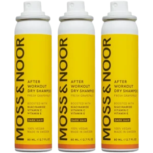 Moss & Noor After Workout Dry Shampoo Dark Hair Pocket Size 3 Pack