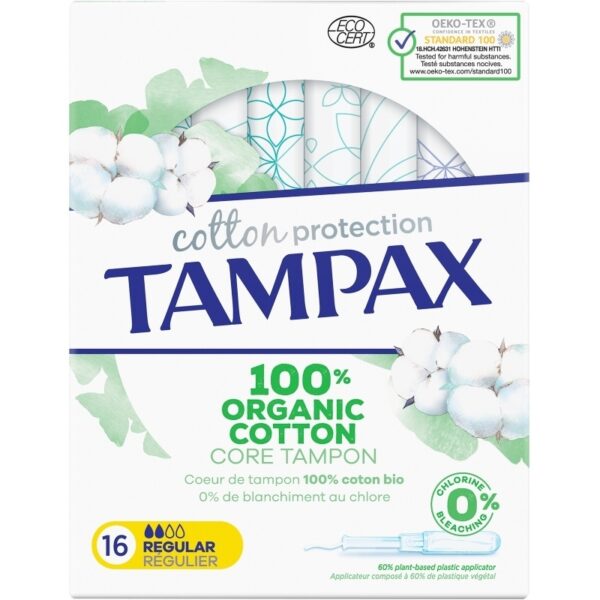 Tampax Organic Cotton Tampons 16 Pieces - Regular