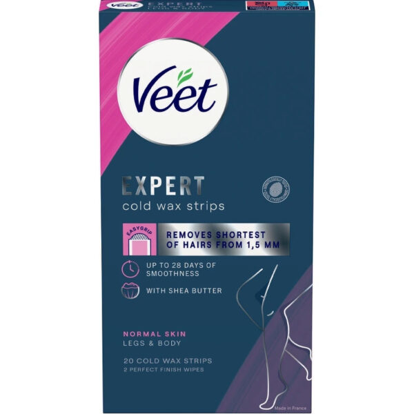 Veet Expert Cold Wax Strips Body & Legs Normal Skin 20 Pieces