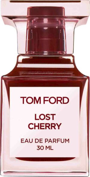 TOM FORD LOST Cherry Eau de Parfume Tom Ford Lost Cherry Eau de Parfume er en intens, sød og forførende duft, der kombinerer saftige kirsebærnoter med varme, krydrede og cremede akkorder. Denne parfume er en perfekt blanding af frugtagtig fristelse og dyb sensuel varme, hvilket gør den unik og uimodståelig.